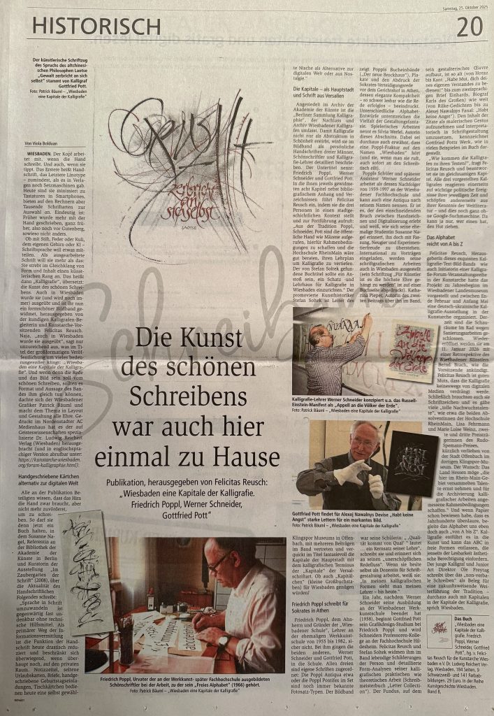 Buchcover „Wiesbaden – eine Kapitale der Kalligrafie“